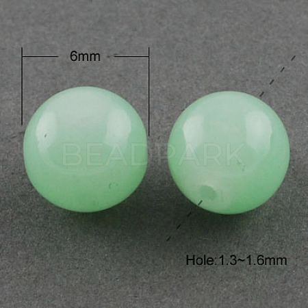 Imitation Jade Glass Beads Strands X-DGLA-S076-6mm-20-1