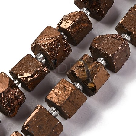 Electroplated Natural Quartz Beads Strands G-G767-02-15-1