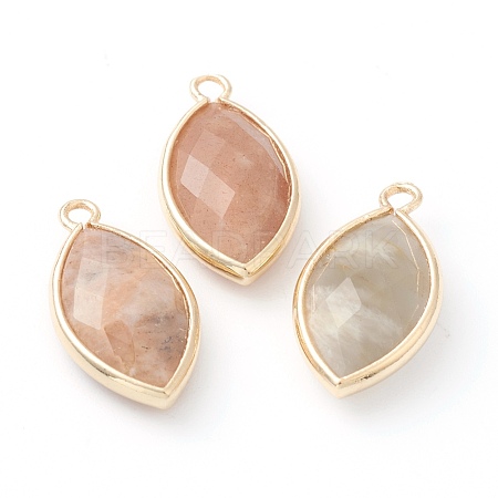 Natural Sunstone Pendants X-G-B009-01G-C-1