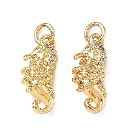 High Polished Ocean Brass Micro Pave Clear Cubic Zirconia Pendants CU-CBAF3CF-02D-01-1