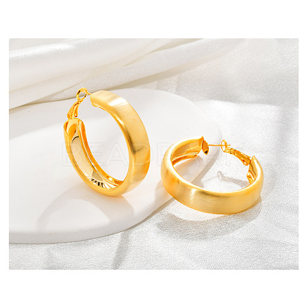 Brass Ring Hoop Earrings for Women LS-EJEW-A121-17B-G-1