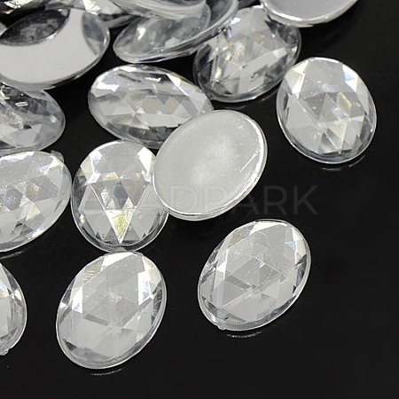 Imitation Taiwan Acrylic Rhinestone Cabochons GACR-A008-18x25mm-01-1