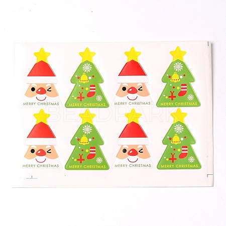 Christmas Tree Pattern DIY Label Paster Picture Stickers AJEW-L053-09-1