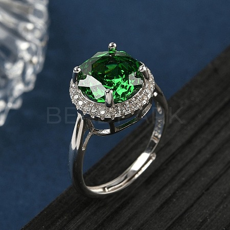 925 Sterling Silver Micro Pave Cubic Zirconia Finger Rings RJEW-B134-01B-05-1
