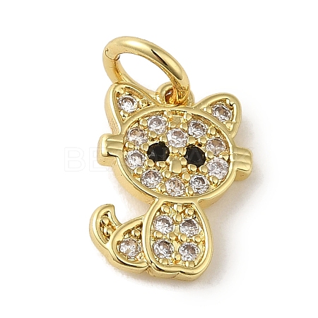 Brass Micro Pave Clear Cubic Zirconia Pendants KK-R162-015A-G-1