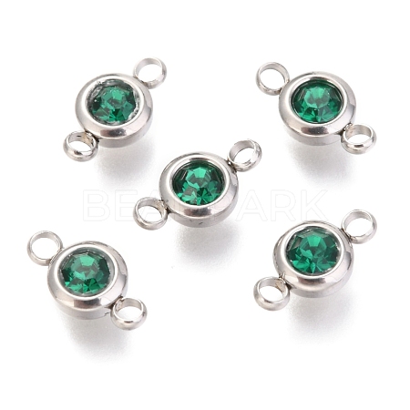 304 Stainless Steel Rhinestone Links Connectors STAS-P237-17P-12-1