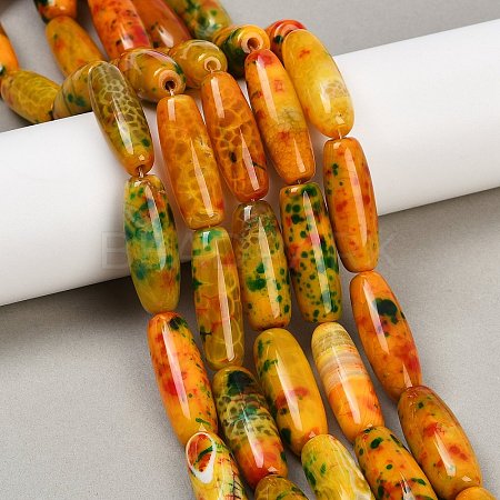 Dyed Natural Agate Beads Strands G-U029-H01-1