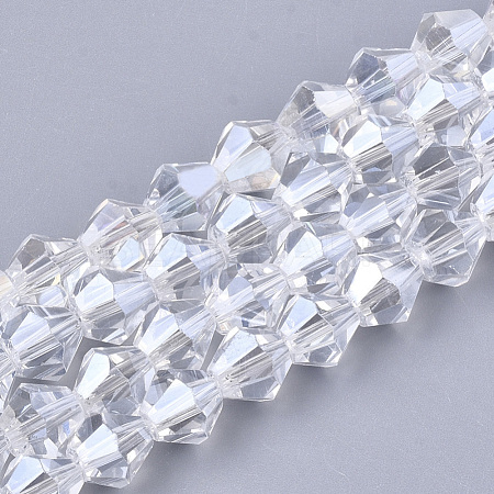 Electroplate Glass Beads Strands X-EGLA-Q118-6mm-A15-1