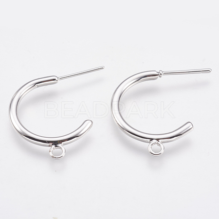 Brass Stud Earring Findings X-KK-S345-030P-1