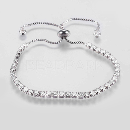 Adjustable Brass Micro Pave Cubic Zirconia Bracelets BJEW-G588-01P-1