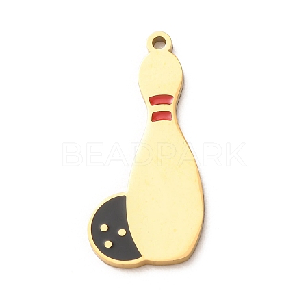 304 Stainless Steel with Black Enamel Pendants SA-CBA061A-01G-1