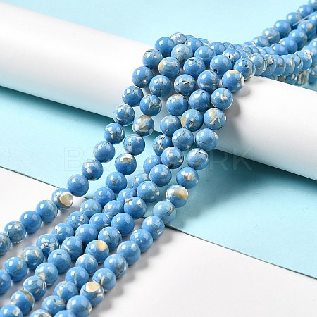 Synthetic Turquoise and Sea Shell Assembled Beads Strands G-D482-01A-04-1