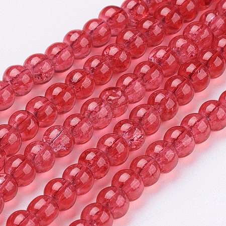 Spray Painted Crackle Glass Beads Strands LS-CCG-Q001-4mm-13-1