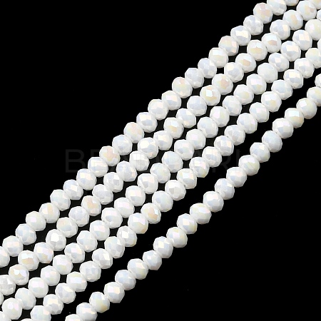 Electroplate Opaque Glass Beads Strands EGLA-F149-AB-02-1