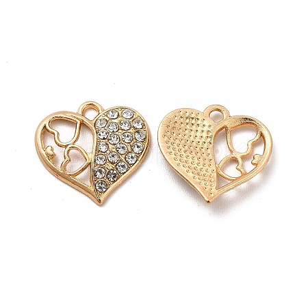 Alloy Crystal Rhinestone Pendants PALLOY-B009-15KCG-1