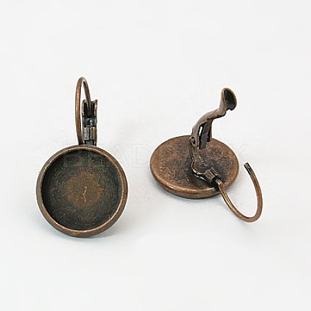 Brass Leverback Earring Findings KK-C1244-NFR-1