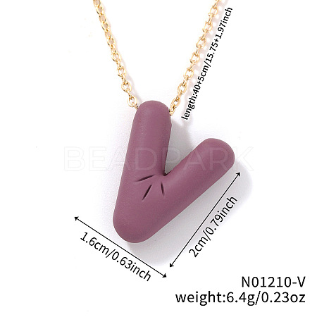 Alloy Initial Pendant Necklaces RS8745-22-1