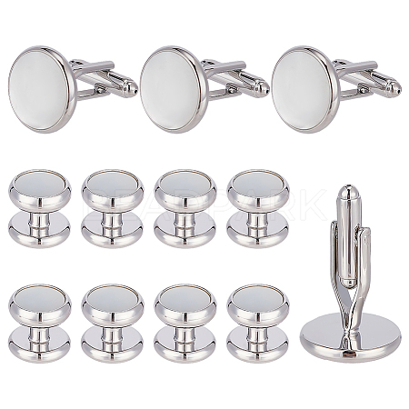 2 Styles Brass Natural Shell Cufflinks FIND-FG0004-92-1