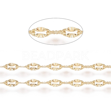 3.28 Feet Ion Plating(IP) 304 Stainless Steel Textured Dapped Chains X-CHS-D004-02G-1