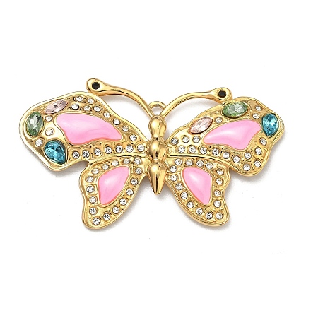 304 Stainless Steel Rhinestone Pendants STAS-C174-14G-02-1