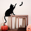 Cat & Bat Acrylic Door Topper AJEW-WH0596-009-5