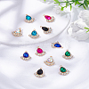 12Pcs 6 Colors Glass Rhinestone Pendants FIND-LP0004-18-1