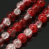 Crackle Glass Beads Strands X-GGC4mmY-A74-1