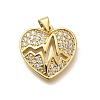 Rack Plating Brass Micro Pave Cubic Zirconia Pendants KK-L226-001G-08-1