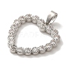 Rack Plating Brass Micro Pave Cubic Zirconia Pendants KK-U027-43P-2