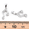 Rhodium Plated 925 Sterling Silver Micro Pave Clear Cubic Zirconia Musical Note Charms wit S925 Stamp STER-T007-30P-3