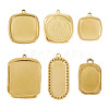 6Pcs 6 Styles 304 Stainless Steel Pendant Cabochon Settings STAS-TA0005-71G-4