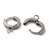 201 Stainless Steel Huggie Hoop Earrings Findings STAS-A167-01E-P-2