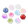 Transparent Spray Paint Glass Bead Caps GLAA-H035-04-1