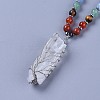 Synthetic Moonstone & Natural Mixed Stone Pendant Necklace NJEW-I109-D01-2