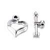 Tibetan Style Heart Toggle Clasps LF1109Y-1