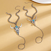 Alloy and Synthetic Turquoise Ring Bracelets for Women FS-WG192DC-02-4