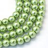 Baking Painted Pearlized Glass Pearl Round Bead Strands HY-Q330-8mm-26-1