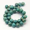 Dyed Synthetic Turquoise Round Bead Strands TURQ-Q100-01E-01-2