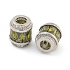 Rack Plating Brass Micro Pave Cubic Zirconia European Beads KK-F089-31P-05-2