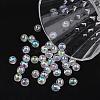 Faceted Eco-Friendly Transparent Acrylic Round Beads TACR-K001-8mm-22-3