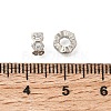 Hexagon Brass Micro Pave Clear Cubic Zirconia European Beads KK-Z156-01P-03-2