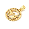 Brass Micro Pave Clear Cubic Zirconia Pendants KK-U007-01G-07-2