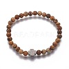 Natural Mixed Gemstone Round Beaded Stretch Bracelets BJEW-L648-03-2
