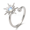 Rotatable Cat Eye Open Ring with Cubic Zirconia RJEW-Q776-01G-03-2