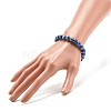Natural Mashan Jade Round Beaded Stretch Bracelet BJEW-JB07970-01-3
