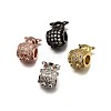 Monster Brass Micro Pave Cubic Zirconia European Large Hole Beads ZIRC-N017-22-NR-1