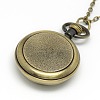 Alloy Flat Round Pendant Necklace Quartz Pocket Watch WACH-N011-10-3