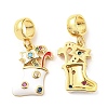 Real 18K Gold Plated Brass Micro Pave Cubic Zirconia Pendents KK-M247-26G-1