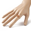 Natural Carnelian Round Braided Beaded Finger Ring RJEW-JR00550-01-3