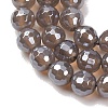 Electroplated Natural Agate Beads Strands G-B191-A07-6mm-05-3